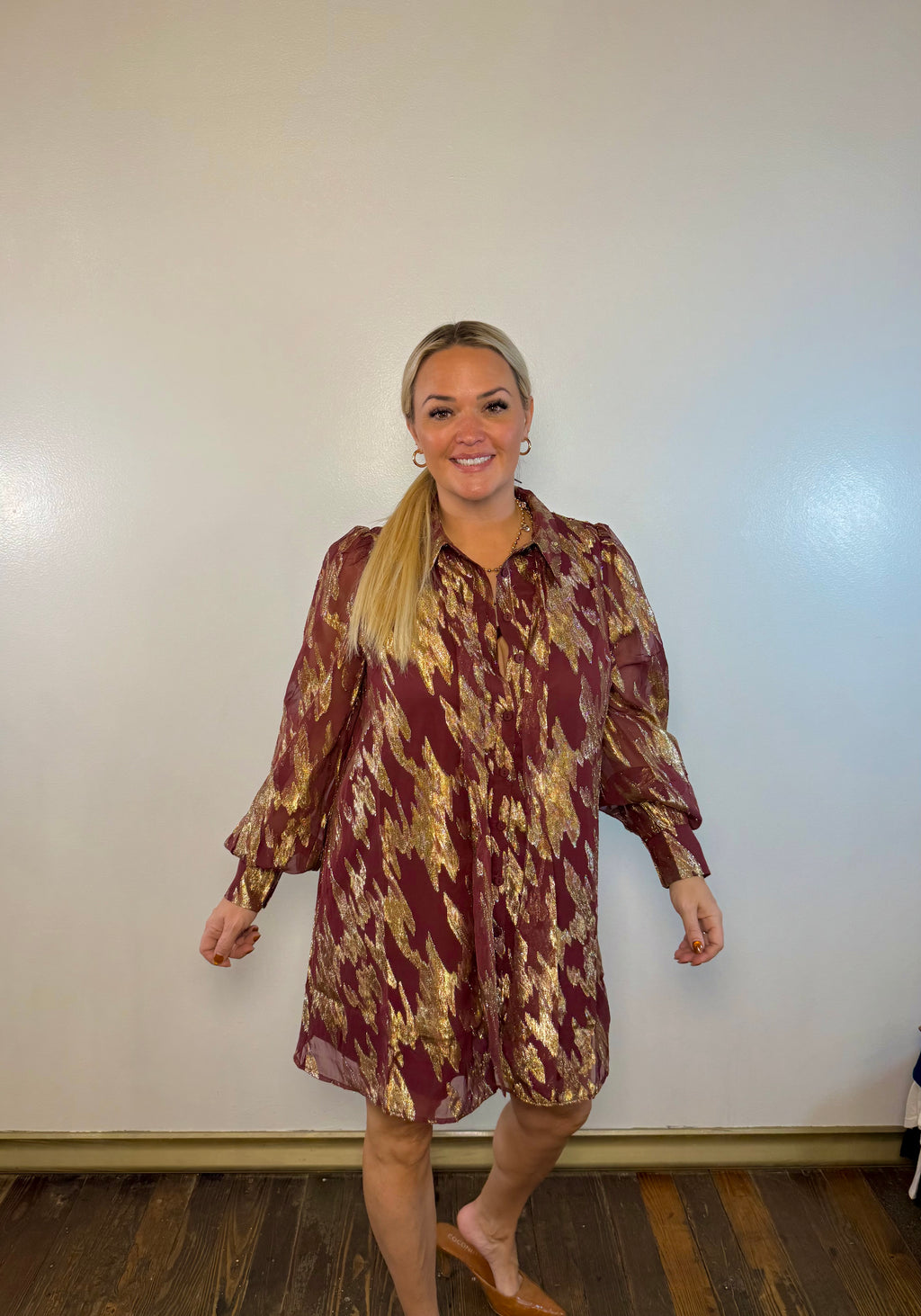 Mallory Metallic Mini Dress