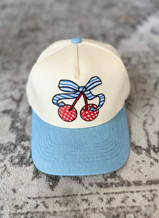Patriotic Cherry Canvas Trucker Hat