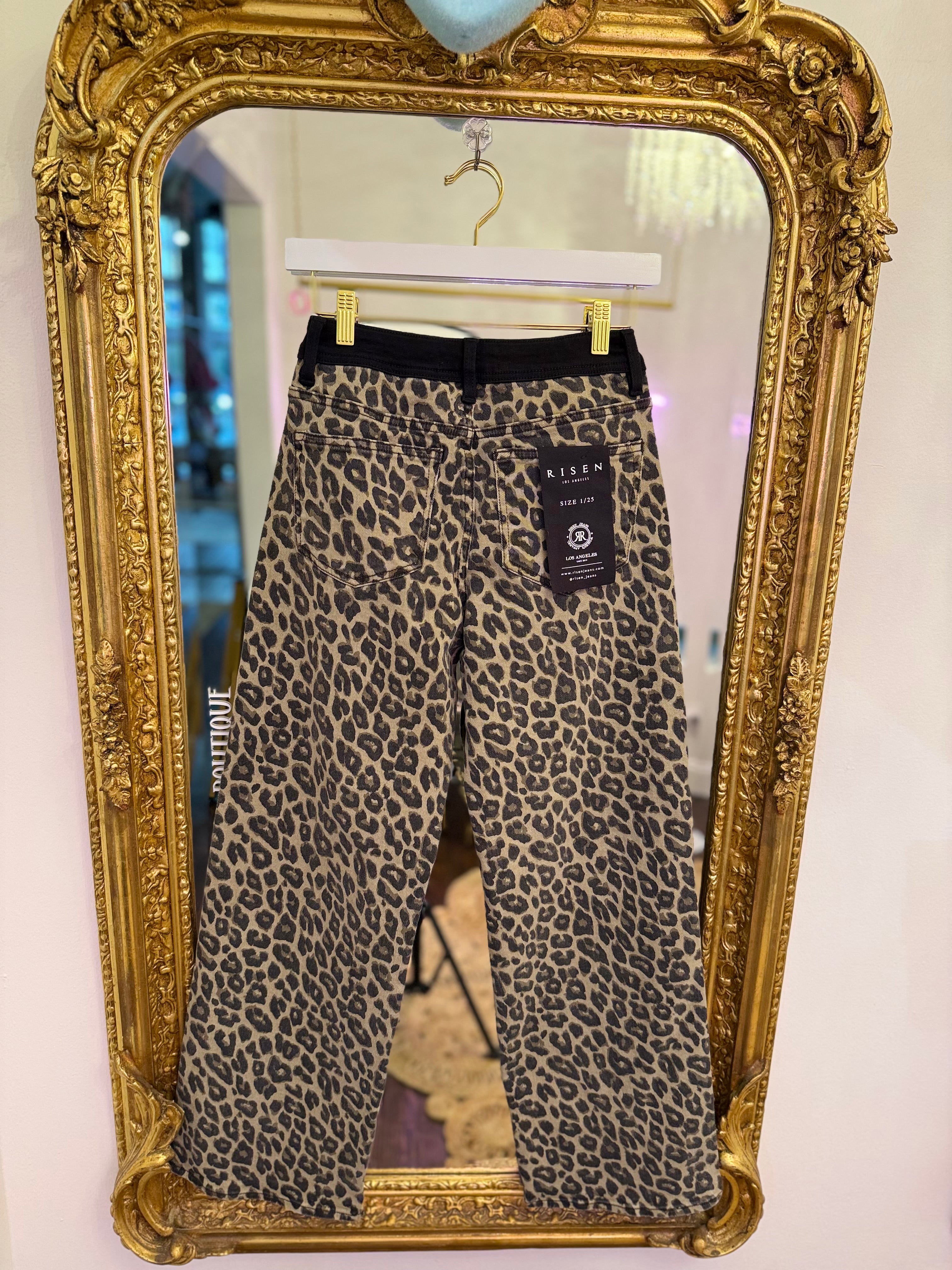 Lainey Leopard Straight Leg Jeans | Plus Size Jeans