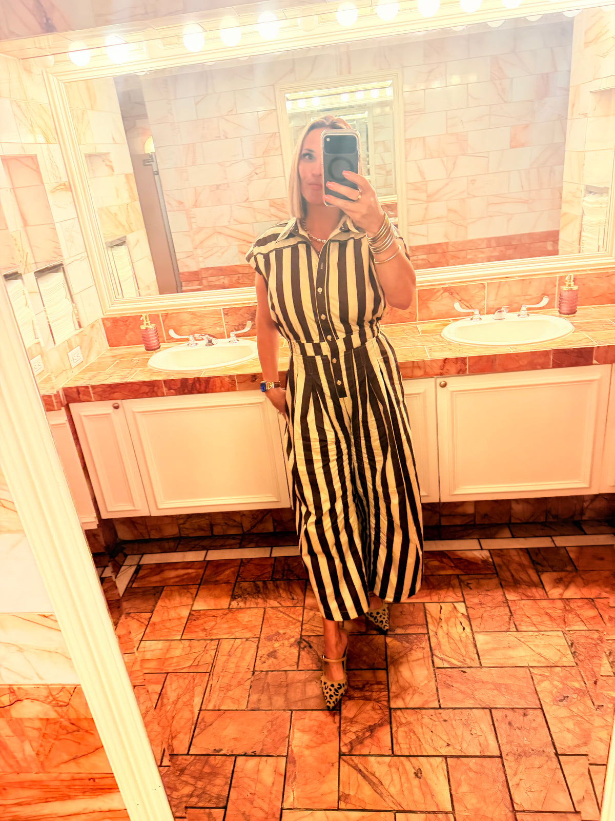 Wide Stripe Dreams Sleeveless Jumpsuit