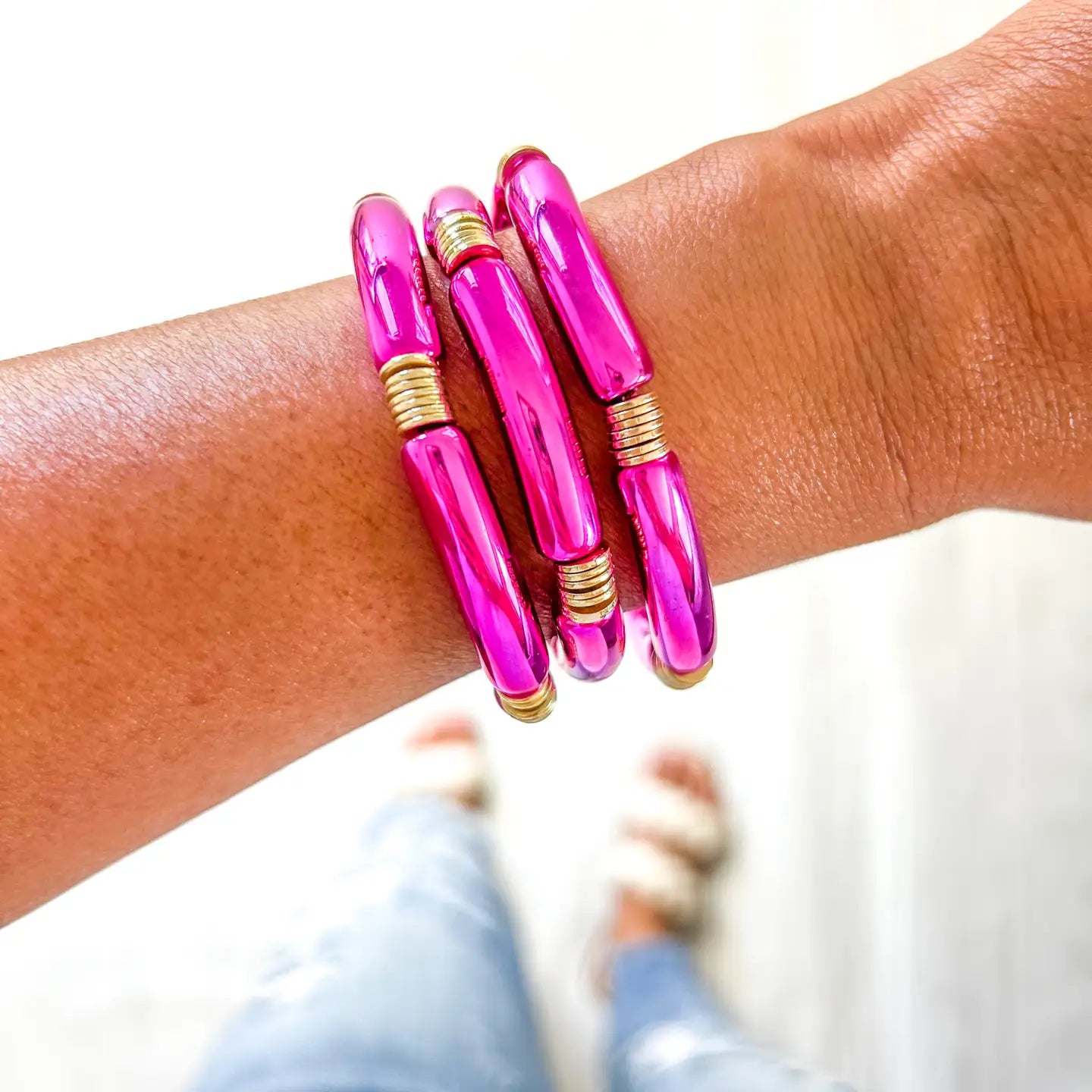 Metallic Radiance Tube Bracelet