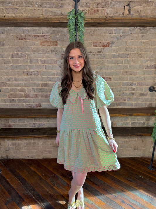 Zayla Gingham Ruffle Babydoll Dress
