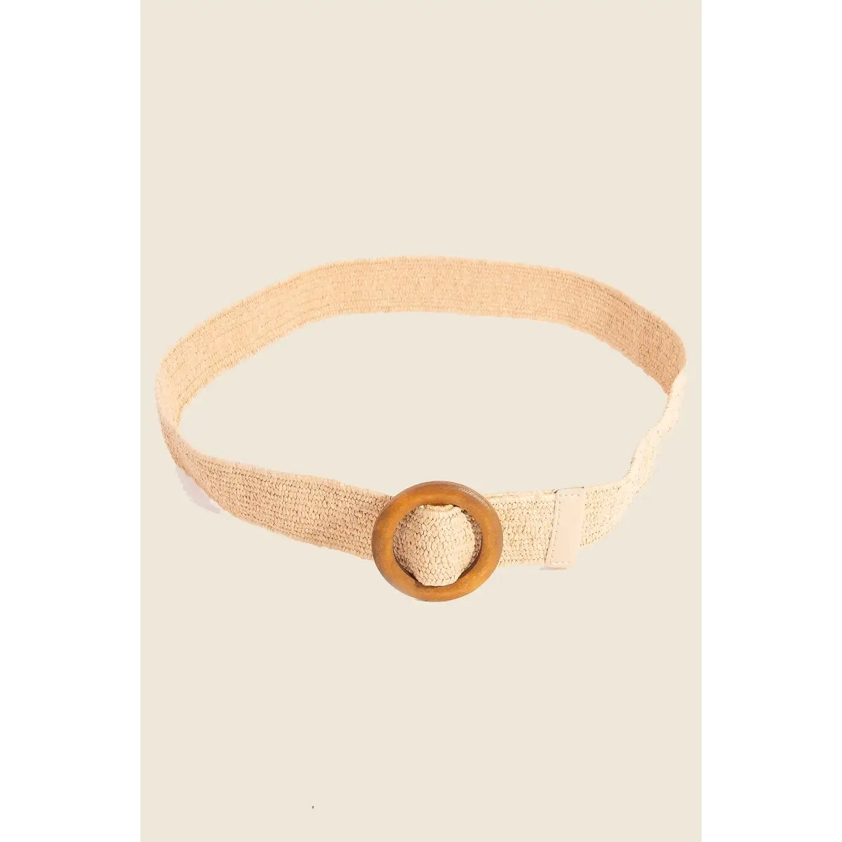 Wooden Hoop Buckle Elastic Belt