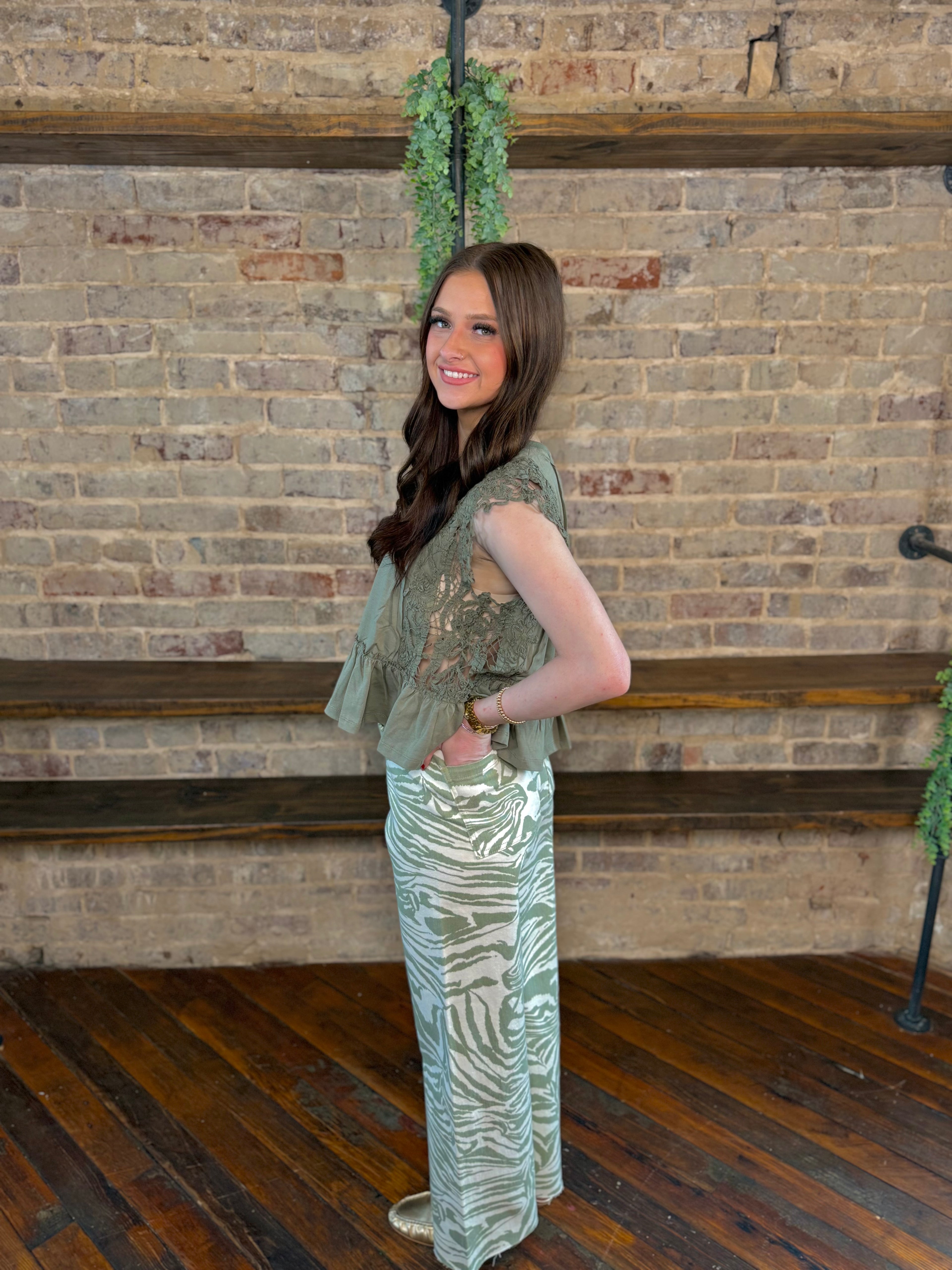 High Rise Zebra Print Pants