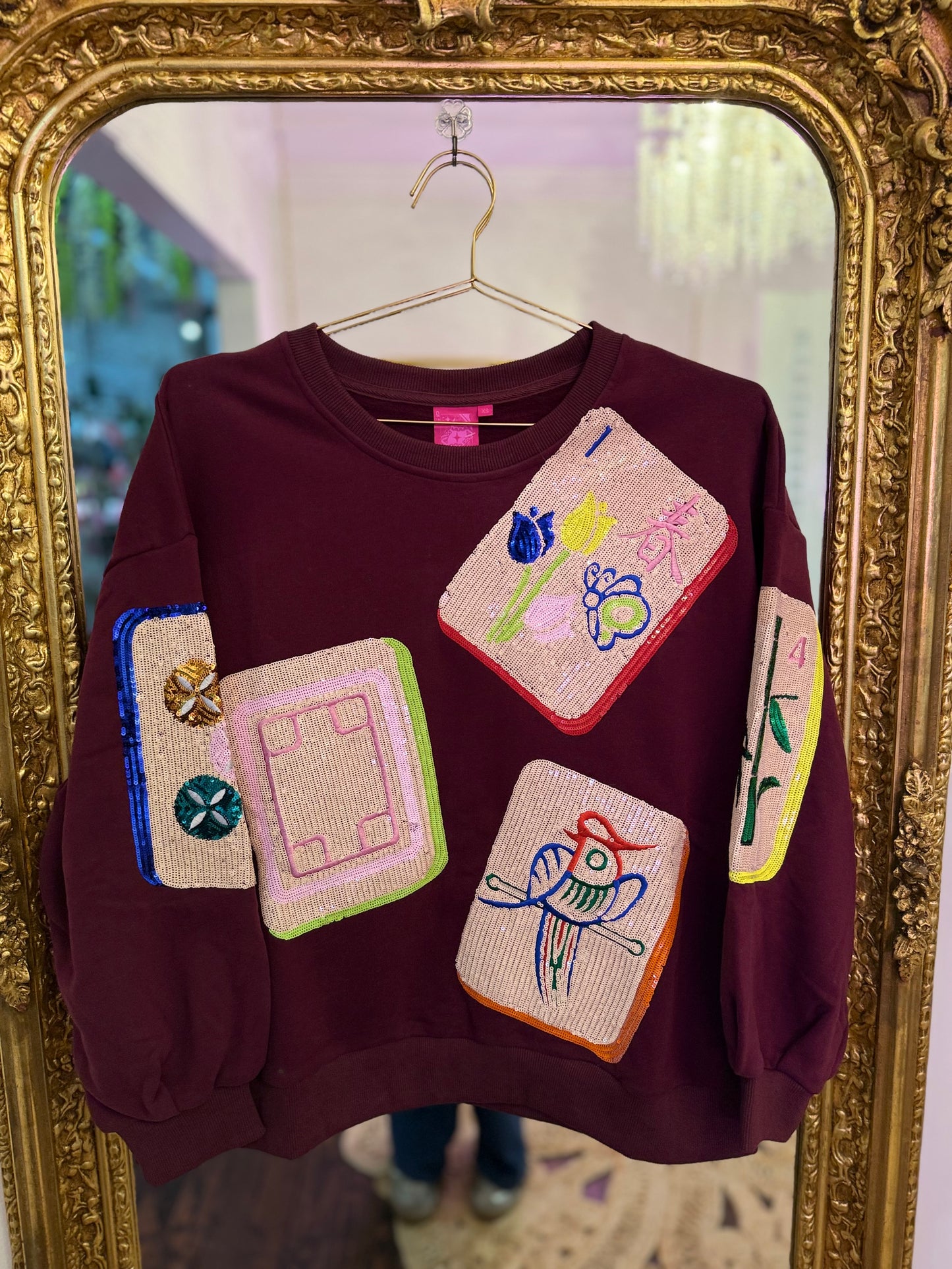 Plum Mahjong Tile Sweatshirt | Queen of Sparkles