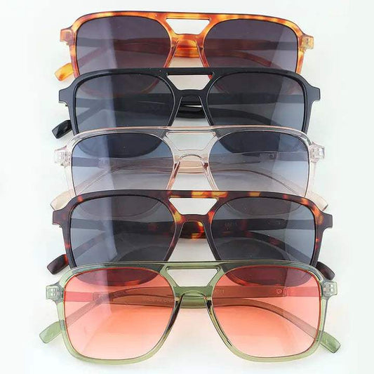 Dahlia Two Toned Straight Aviator Sunglasses
