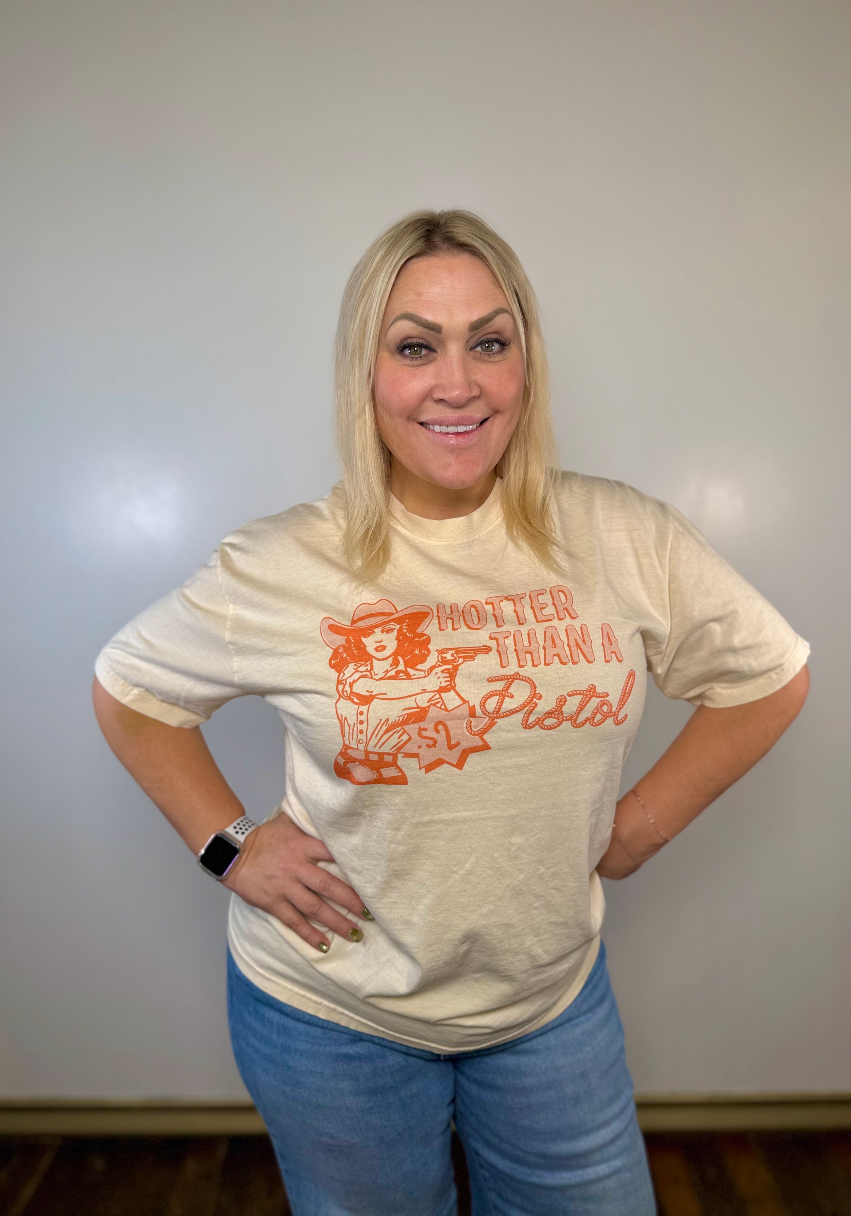 'Hotter Than a $2 Pistol' Graphic Tee | PLUS SIZE AVAILABLE