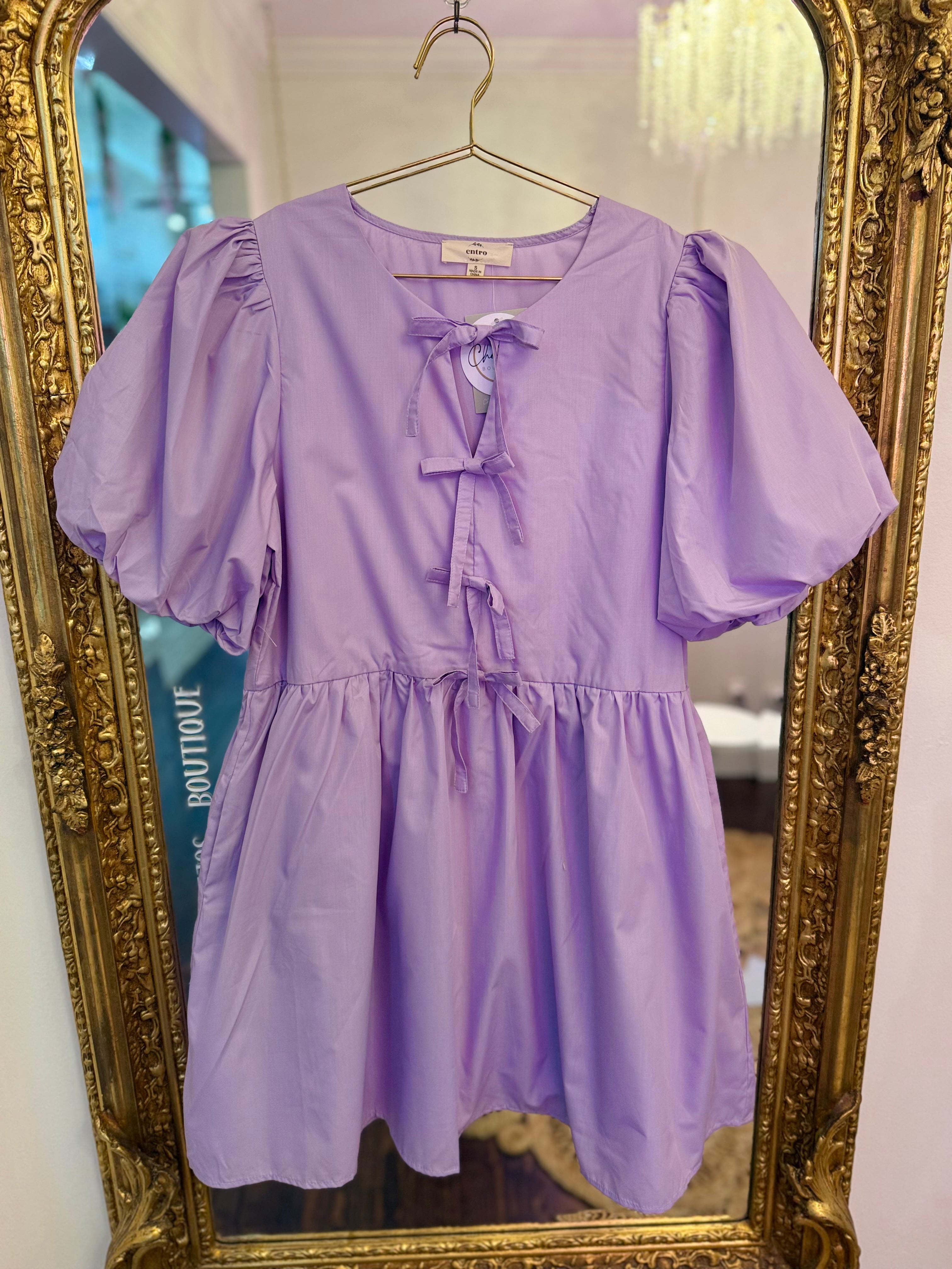 Maisley Babydoll Bow Mini Dress