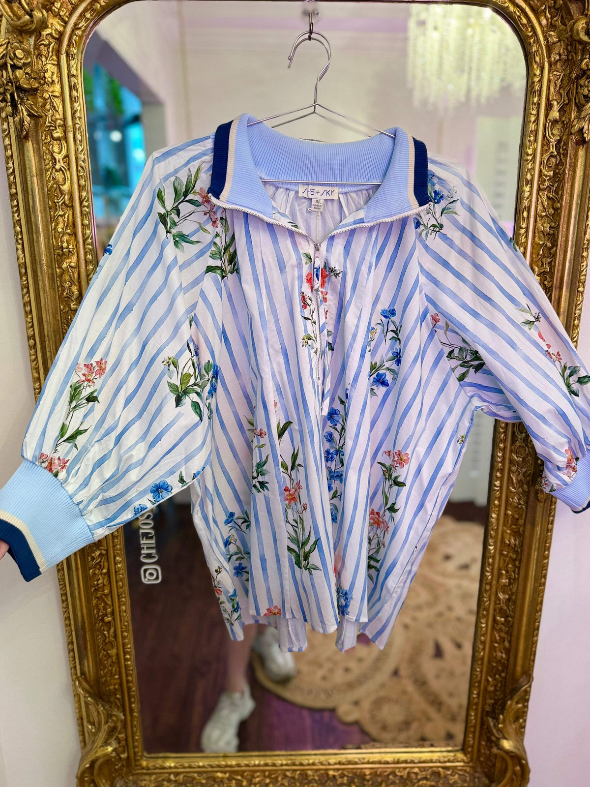 PLUS SIZE | Taylor Rae Floral Stripe Blouse