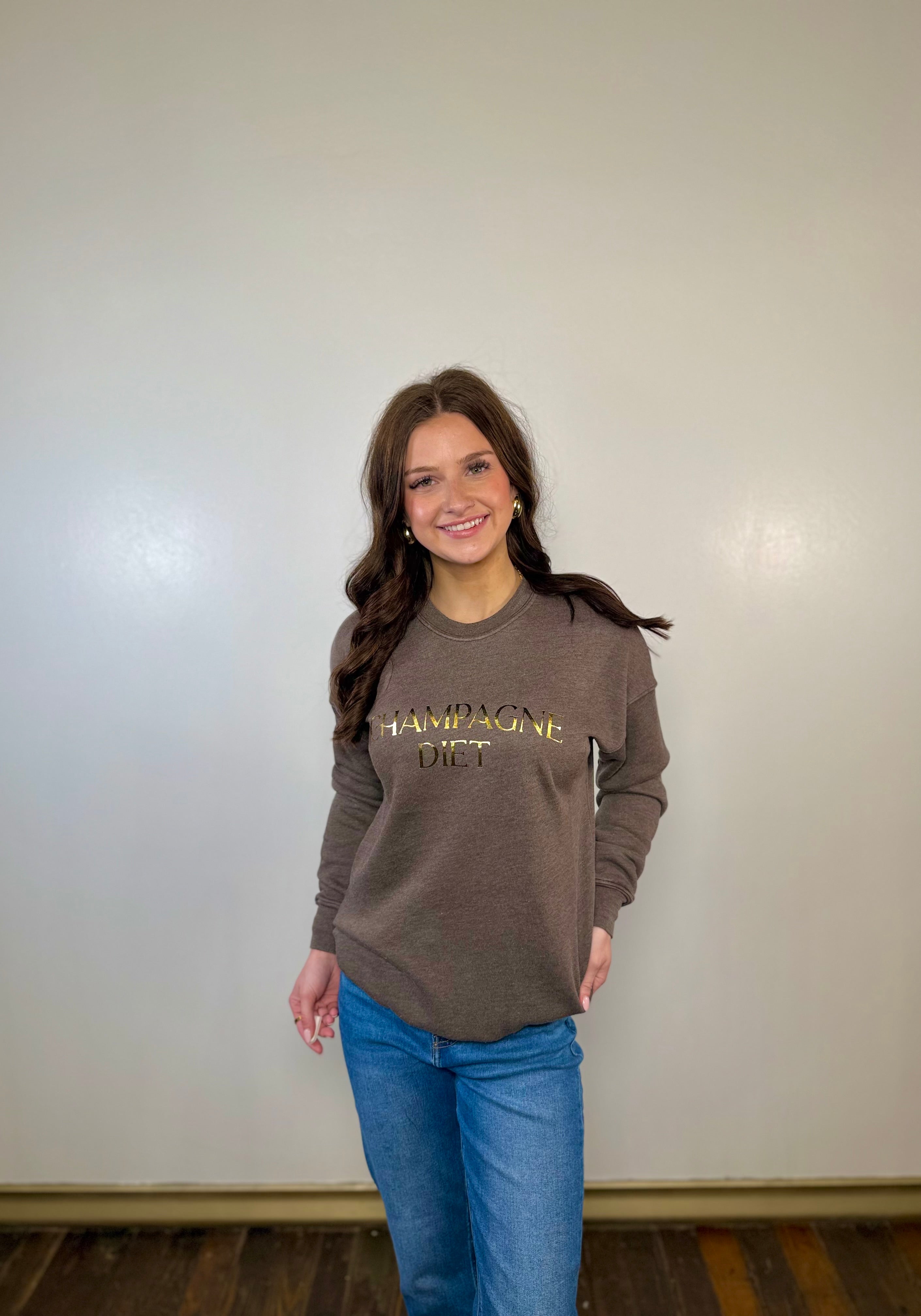 'Champagne Diet' Graphic Sweatshirt