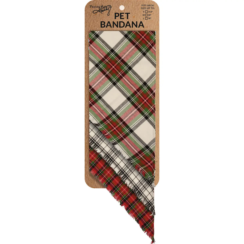 Christmas Plaid Dog Bandanas | Set of 3