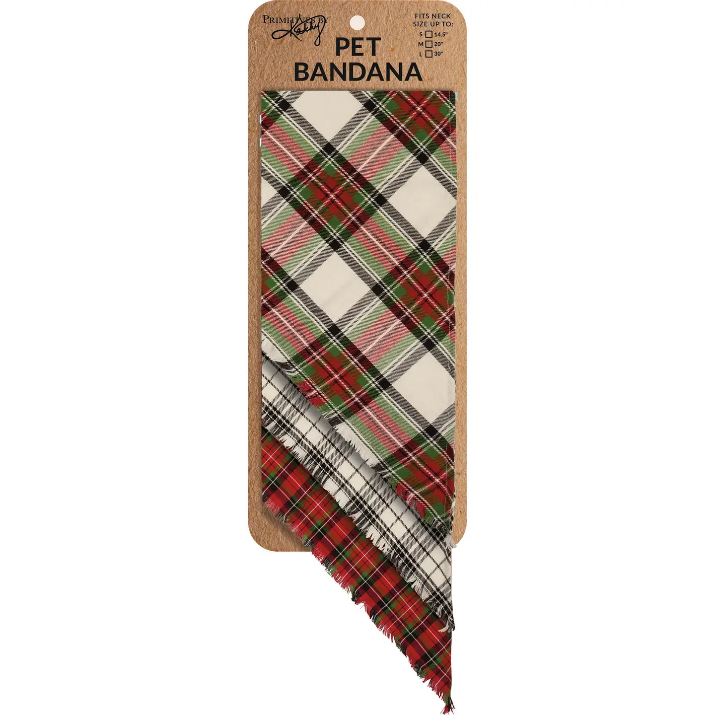 Christmas Plaid Dog Bandanas | Set of 3