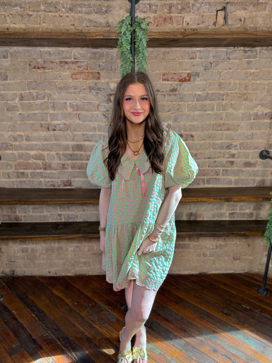 Zayla Gingham Ruffle Babydoll Dress