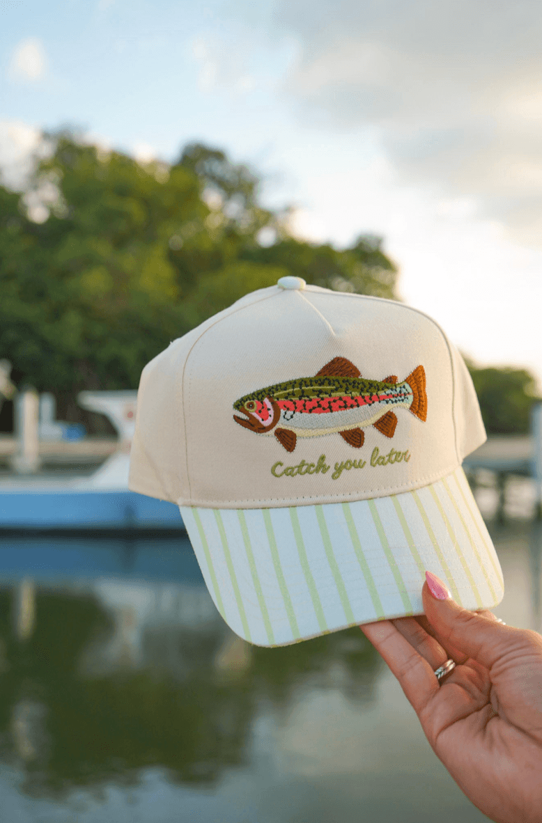 Catch You Later Green Stripe Trucker Hat