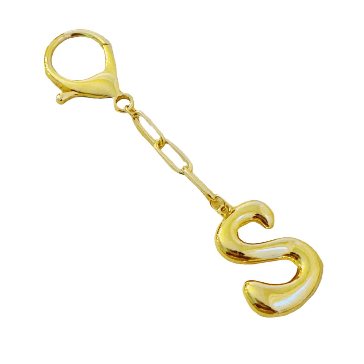 Gold Bubble Initial Purse Charm