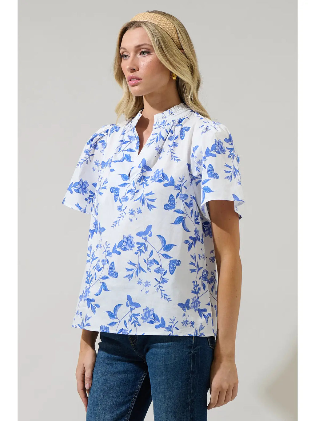 Leya Floral V-Neck Top