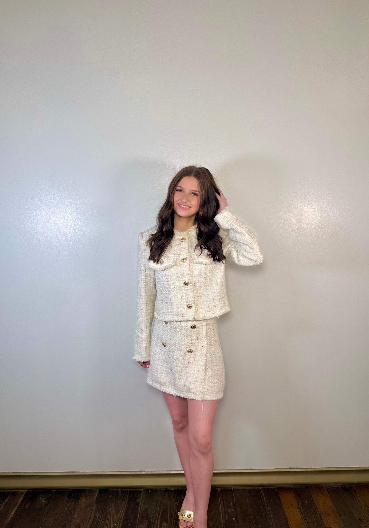 Hearth & Hall Textured Tweed Jacket Set