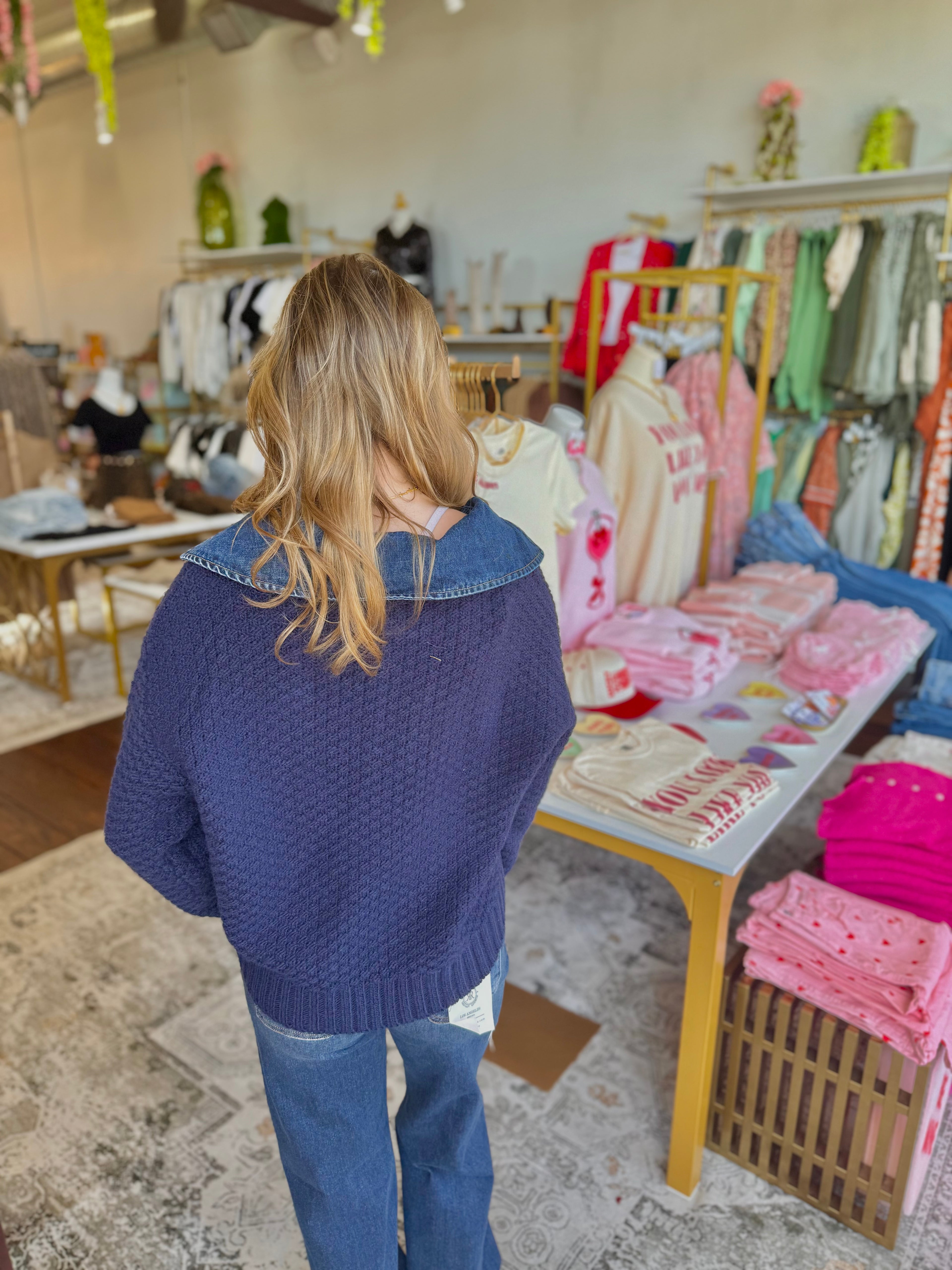 Aurora Denim Knit Jacket
