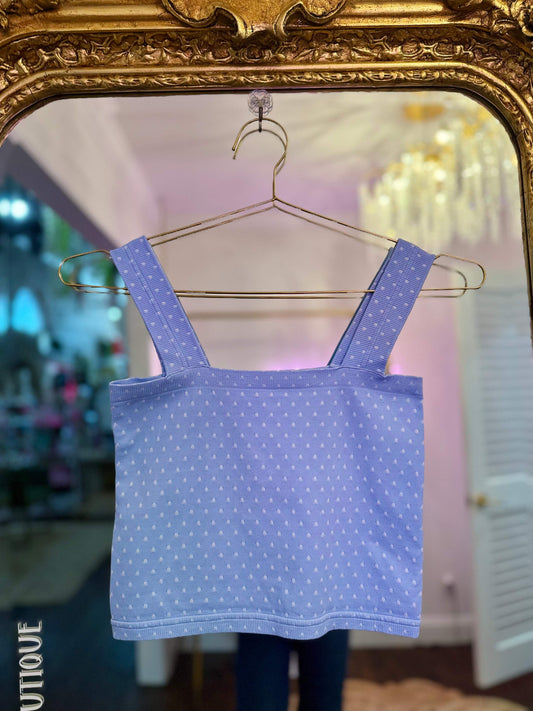 London Polka Dot Square Crop Tank - O/S