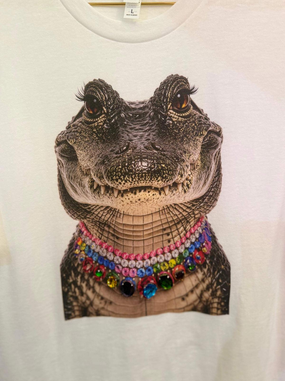 All Blinged Out Jeweled Animal Collar Tee