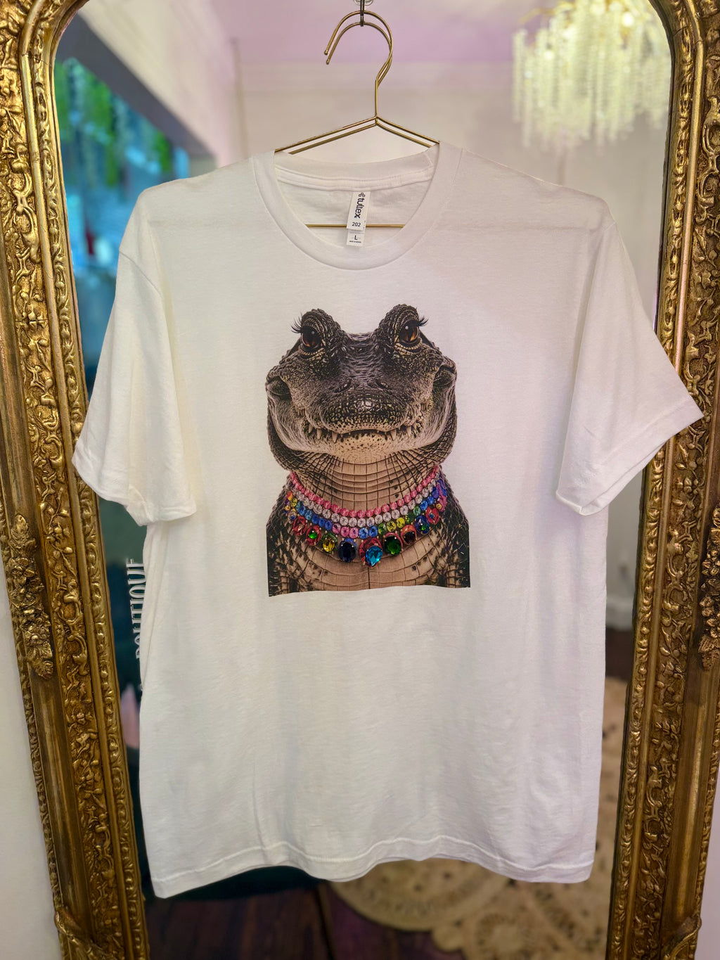All Blinged Out Jeweled Animal Collar Tee