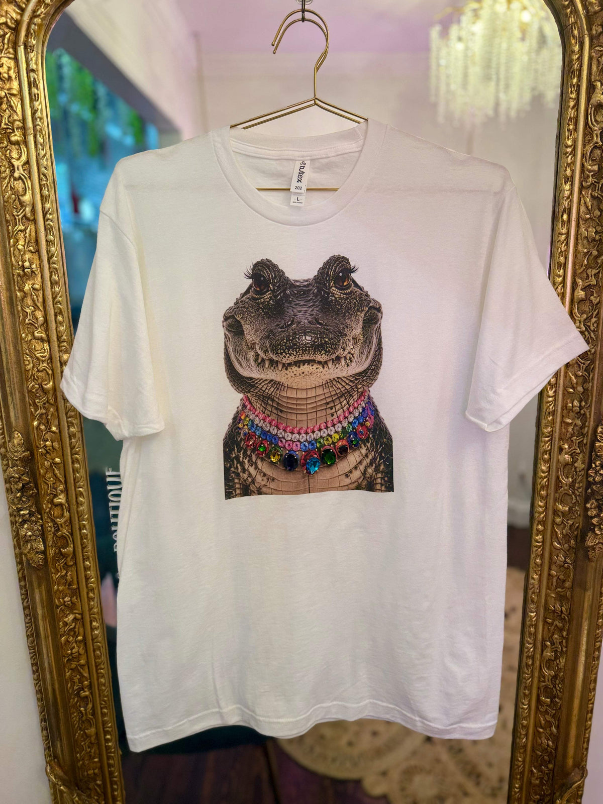 All Blinged Out Jeweled Animal Collar Tee