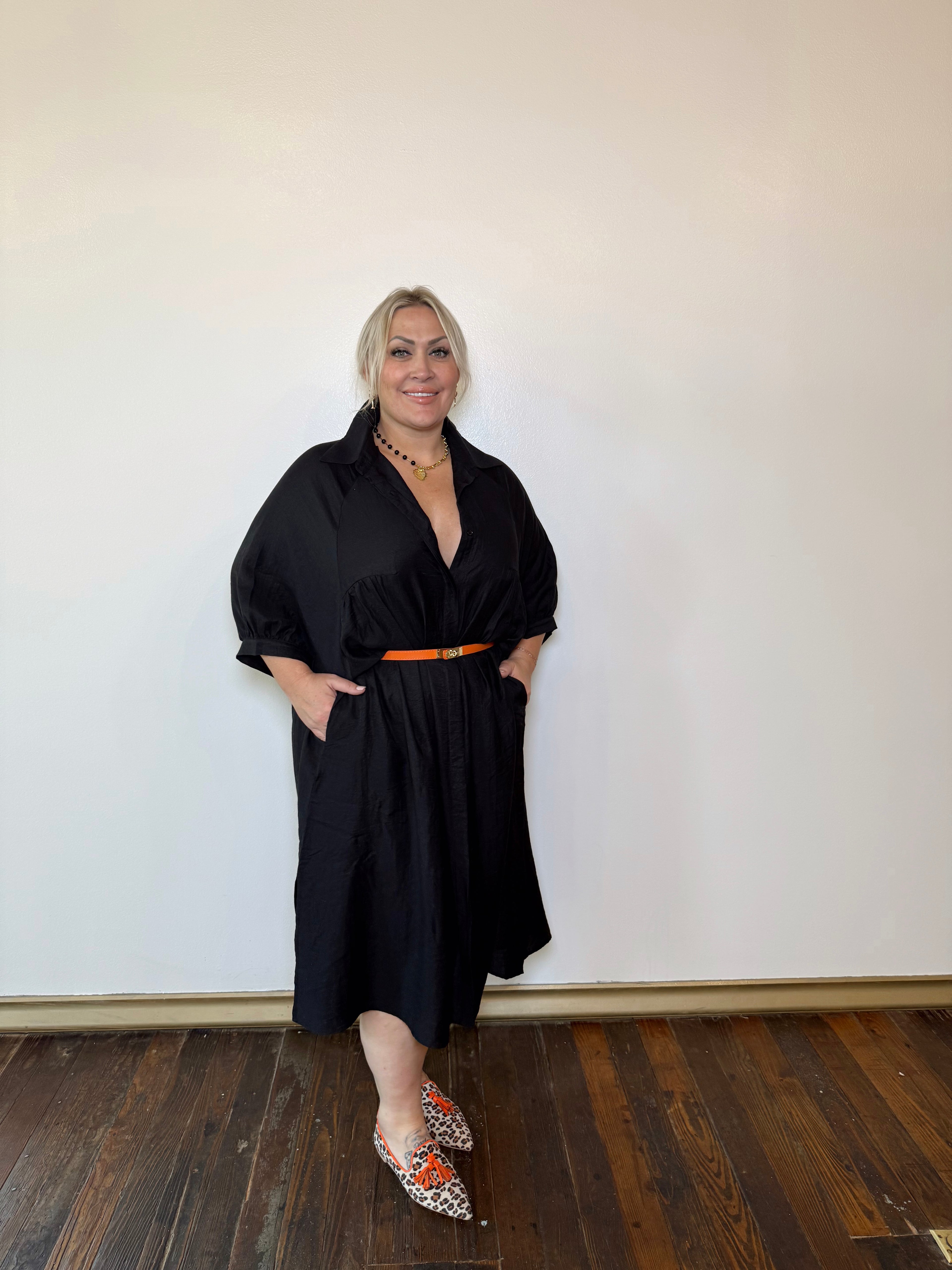 PLUS SIZE | Freya Oversized Collared Shirt Maxi Dress