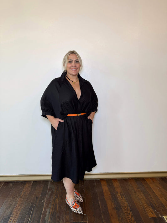 PLUS SIZE | Freya Oversized Collared Shirt Maxi Dress