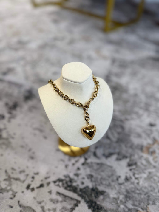 Adjustable Heart Chain Necklace  | Water Resistant
