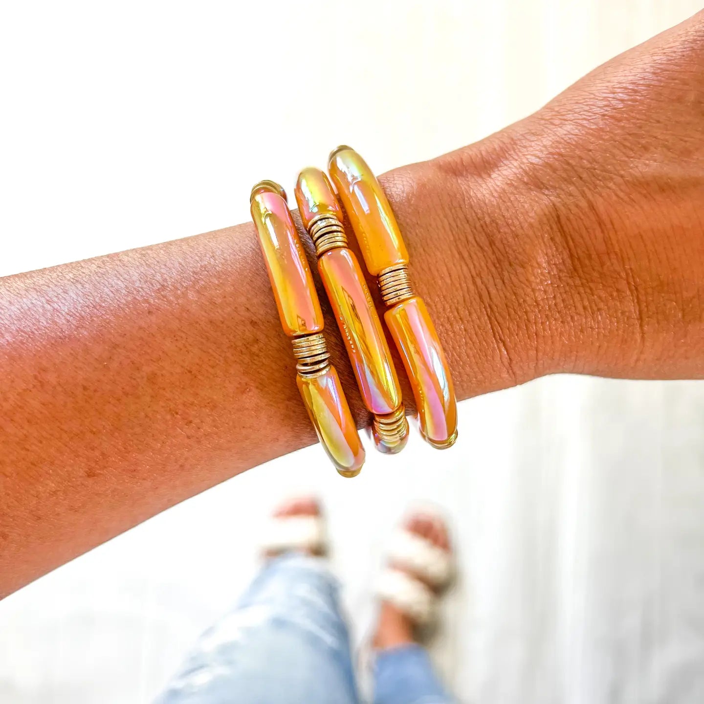 Metallic Radiance Tube Bracelet