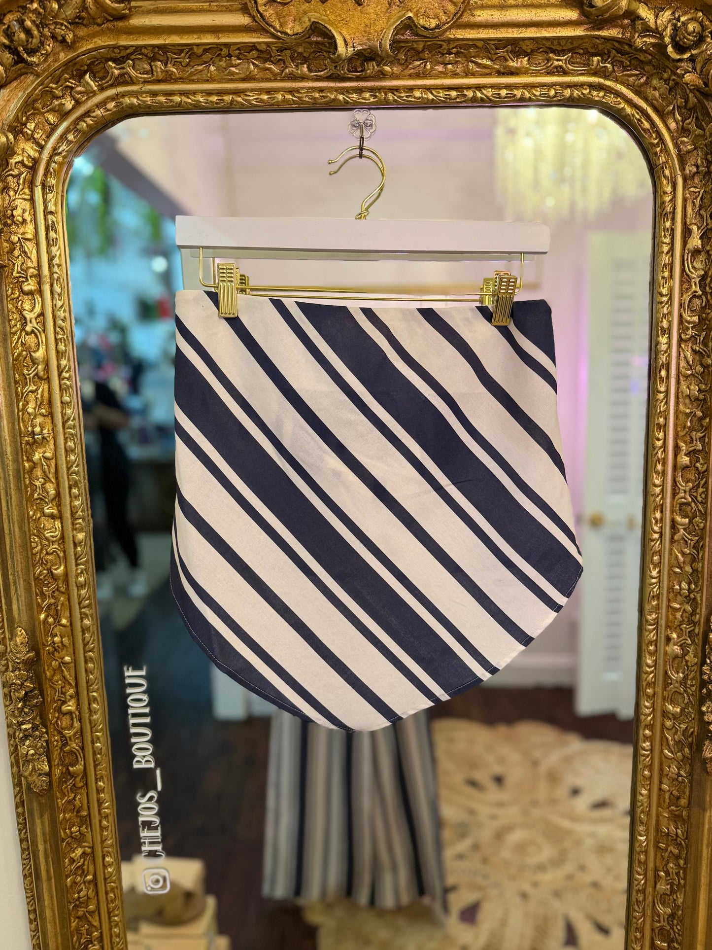 Navy Days Striped Linen Tube Top Set