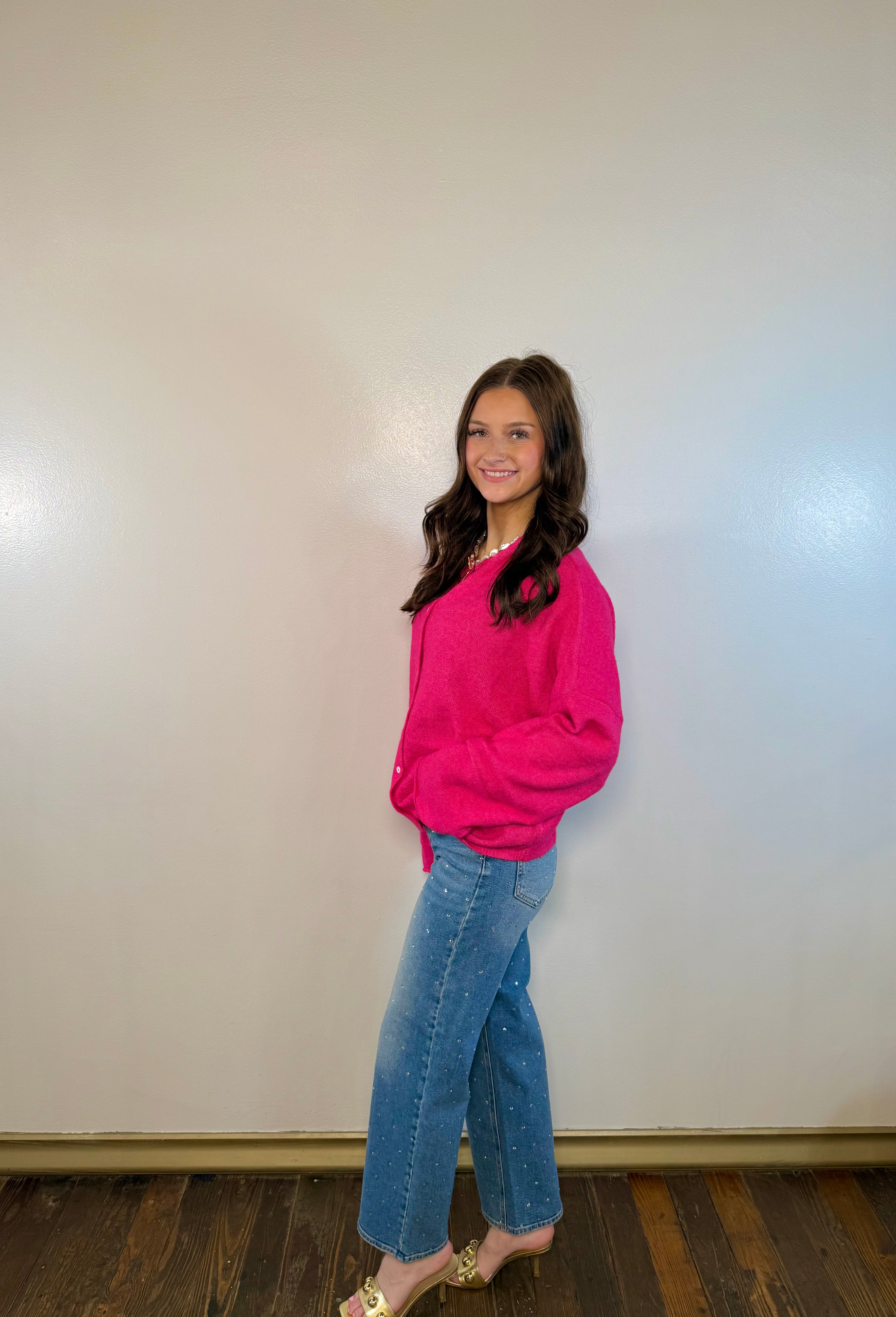 High Rise Vintage Straight Embellished Jeans