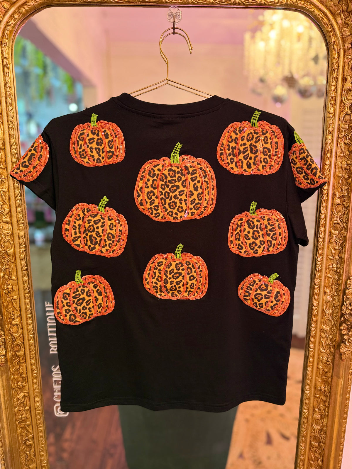 Black Leopard Pumpkin Tee | Queen of Sparkles