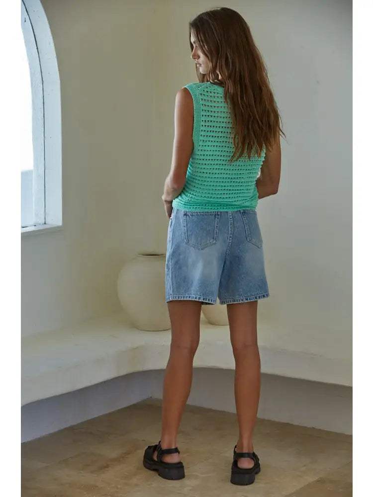 Olivia Crochet Sleeveless Vest