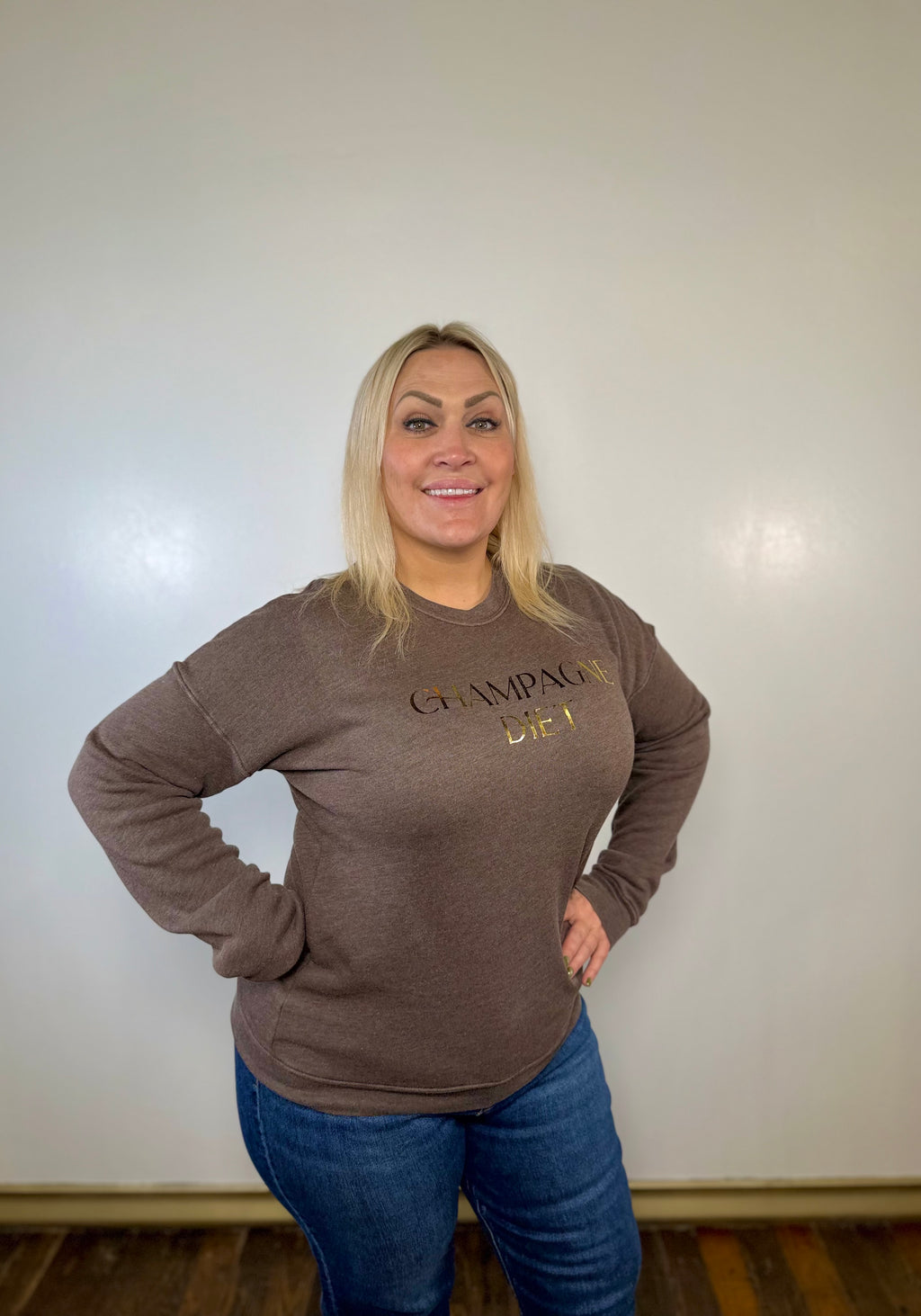 'Champagne Diet' Graphic Sweatshirt