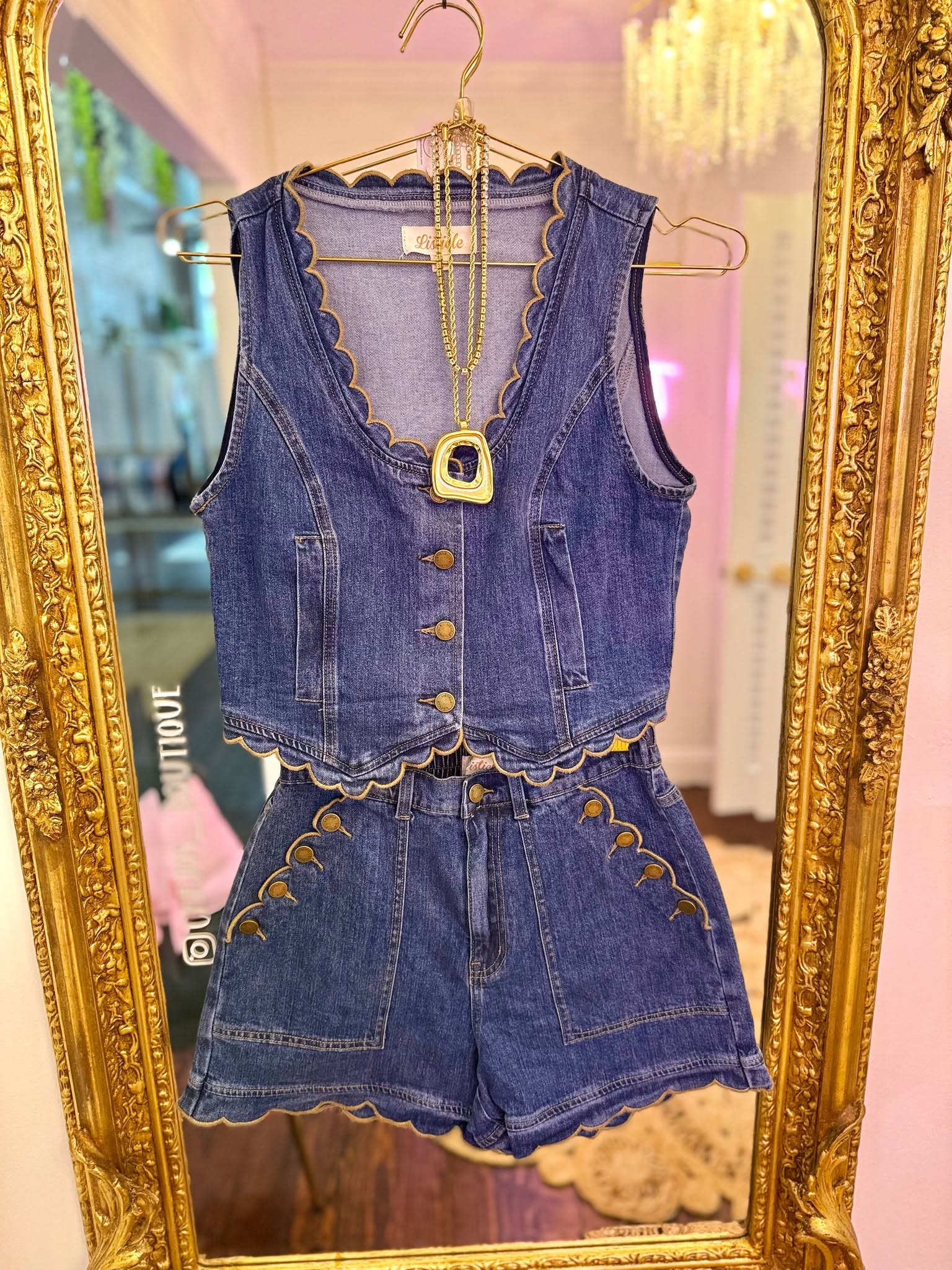 Sweet on Denim Scalloped Shorts