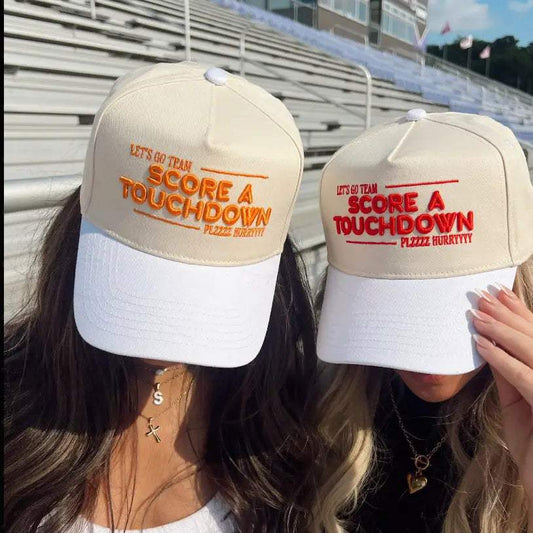 Score A Touchdown Plz Hurry - White Vintage Trucker Hat