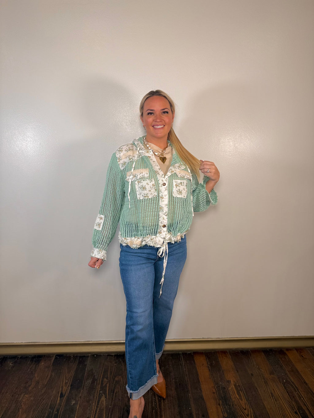 Meadow Bloom Crochet Hoodie