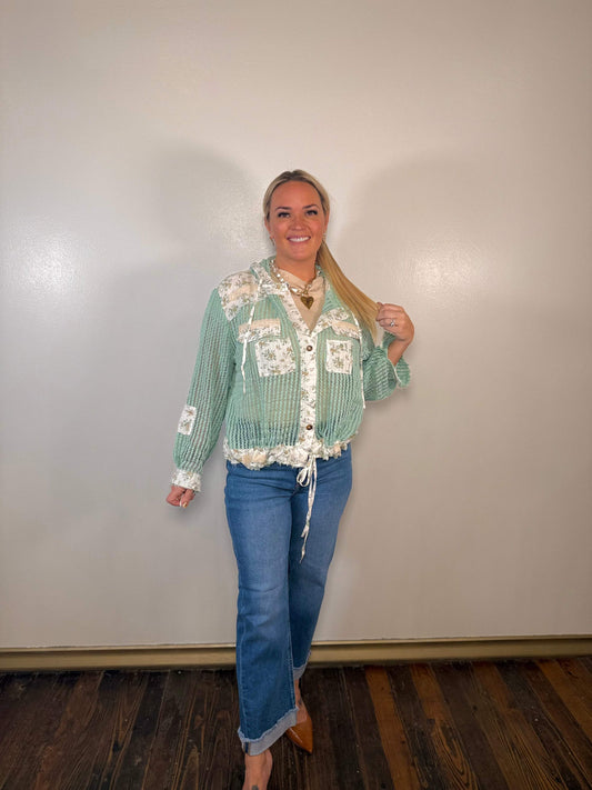 Meadow Bloom Crochet Hoodie