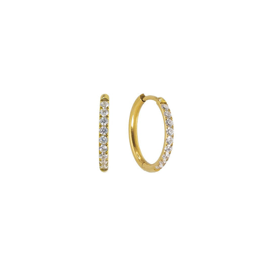 18mm Gold Diamond Hoop Earrings