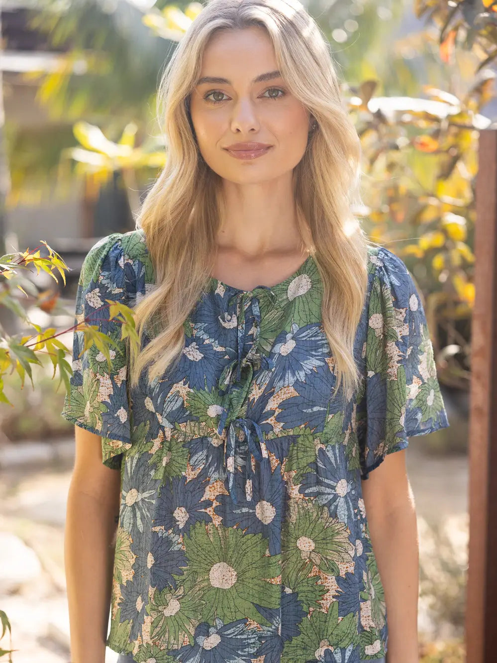 Gracie Tied Bow Floral Top