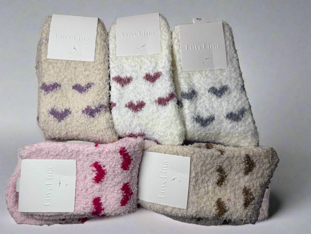 Cozy Heart Fuzzy Lounge Socks