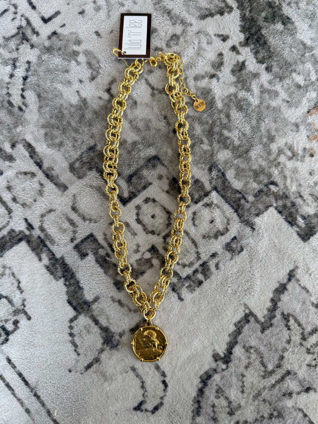 Antique Gold Plated Coin Necklace