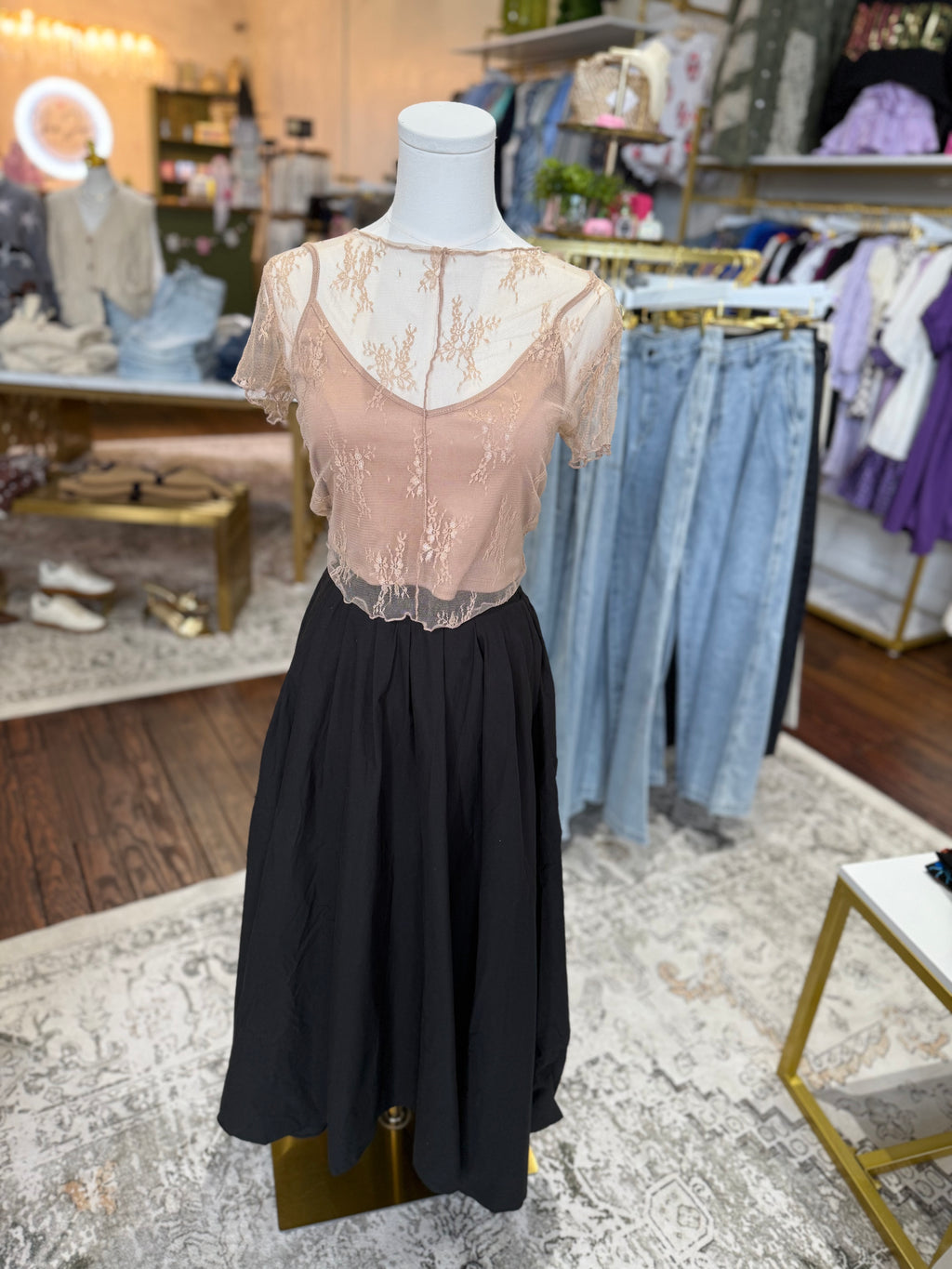 Onyx Hour Tie Back Flare Maxi Skirt