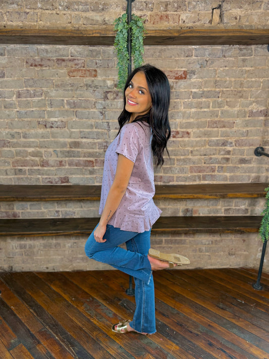 Oaklee Polka Dot Flare Tee