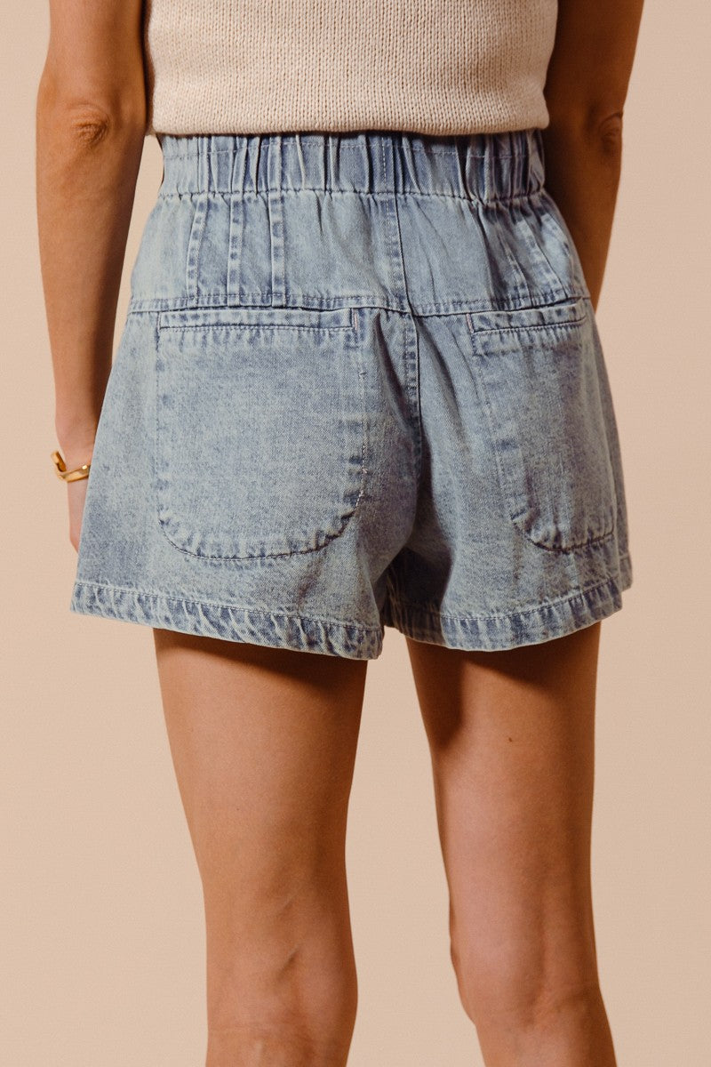 Tallis Flared Denim Shorts