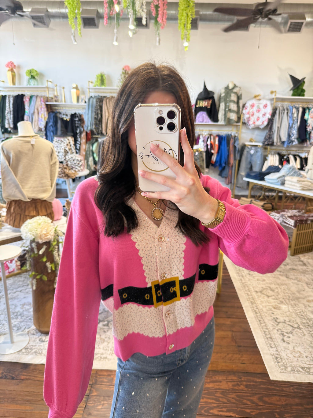 Pink Santa's Coat Cardigan | Queen of Sparkles