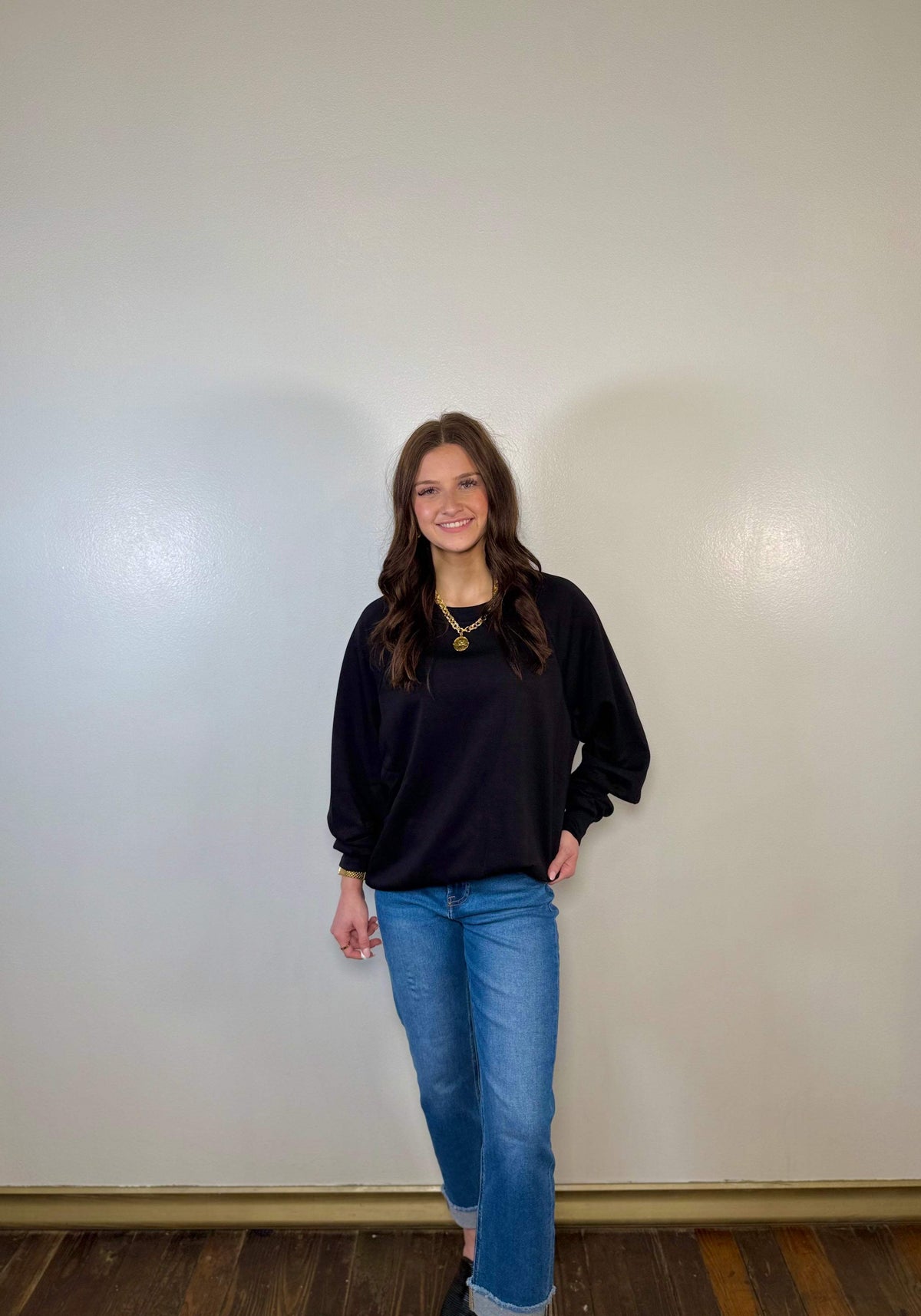 Aisha Round Neck Scuba Sweatshirt | PLUS SIZE AVAILABLE
