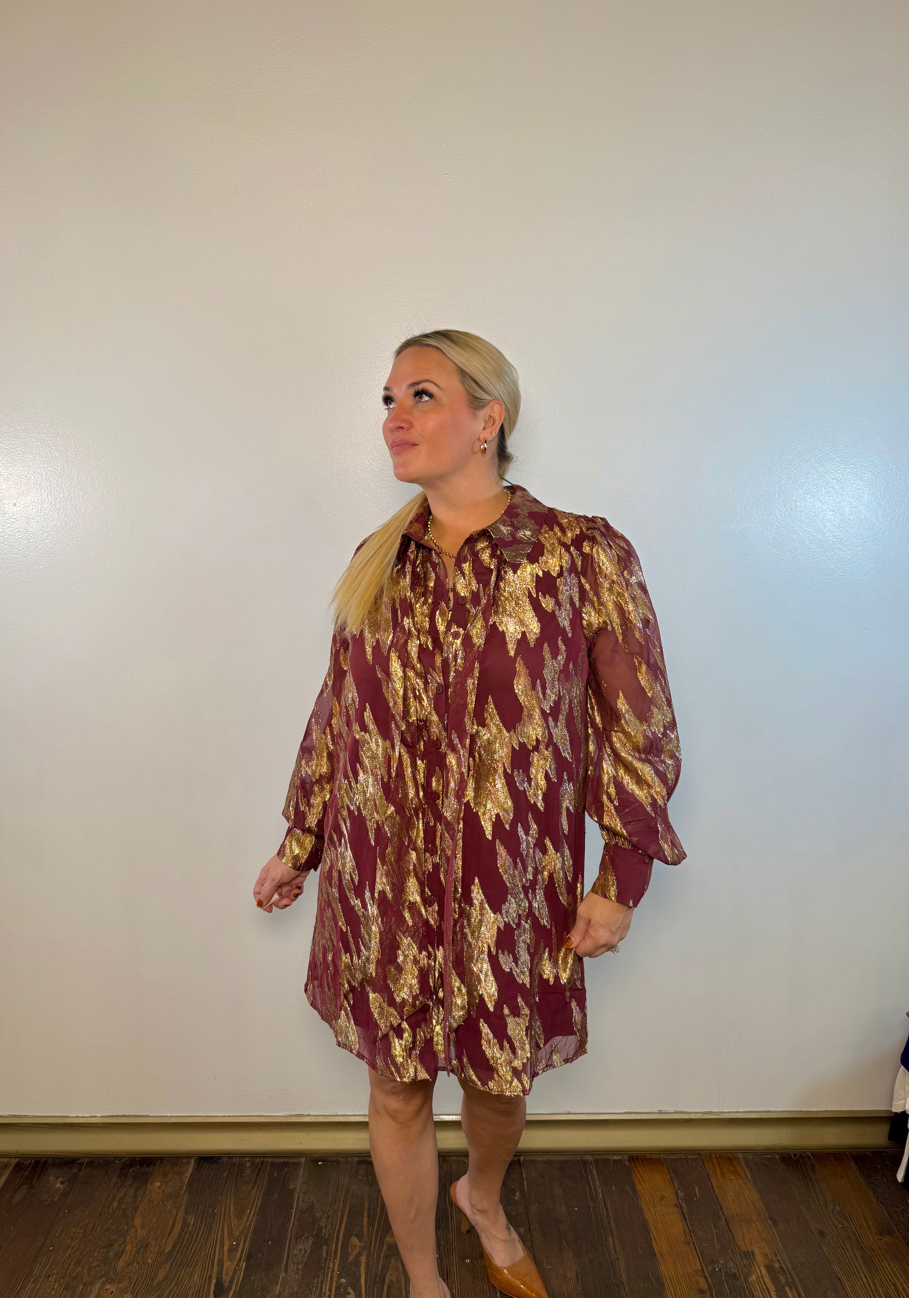 Mallory Metallic Mini Dress