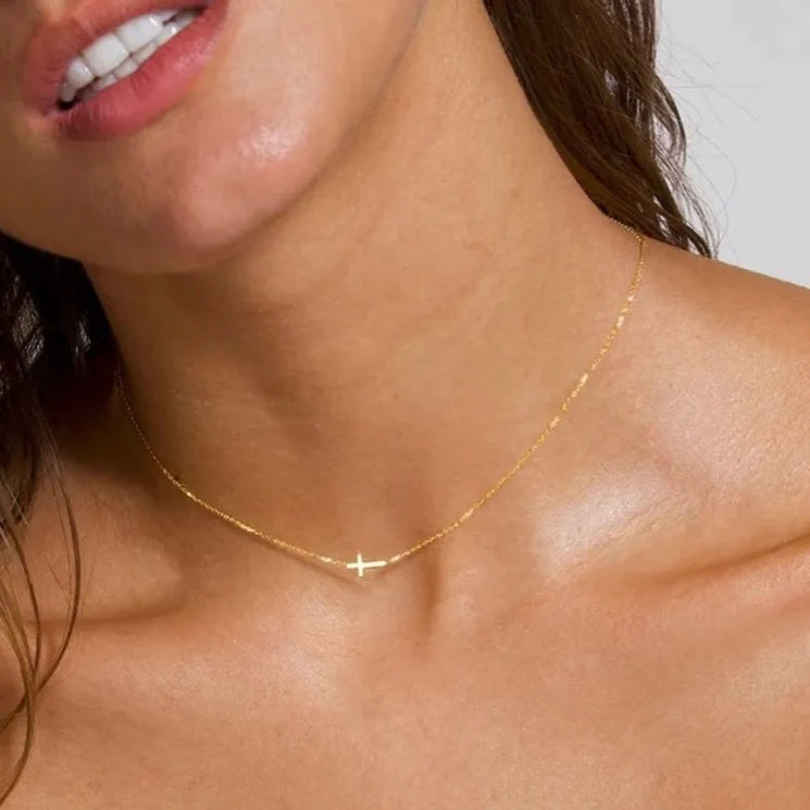 Dainty Cross Necklace | Water Resistant - Chansutt Pearls